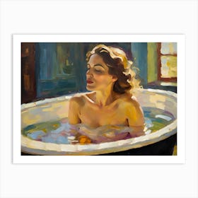 Woman In A Bathtub Nude Art Print