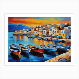 Boats In Harbour 1 Art Print