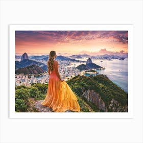 Sunset In Rio Art Print