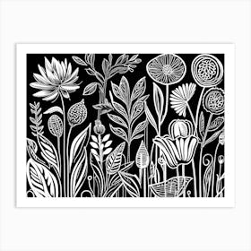 Lion cut inspired Black and white Garden plants & flowers art, Gardening art, Garden 220 Art Print