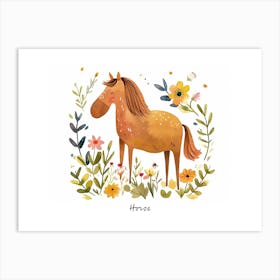Little Floral Horse 2 Poster Art Print
