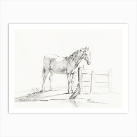 Standing Horse At A Fence, Jean Bernard Art Print