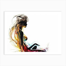 Woman In Yoga Pose 2 Art Print