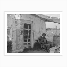 Resident Of Tin Town Sitting In Front Of His Shack Home, Caruthersville, Missouri By Russell Lee Art Print