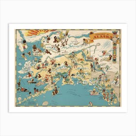 Alaska Vintage Pictorial Map Art Print