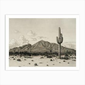 Mountain Etching Art Print