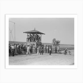 Untitled Photo, Possibly Related To Judges Stand Occupied By Spectators At 4 H Club Fair, Cimarron, Kansas By Art Print