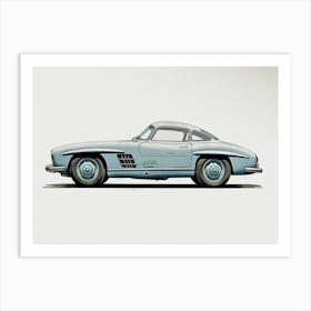 Mercedes 300sl Sport Car Style Vintage Art Print