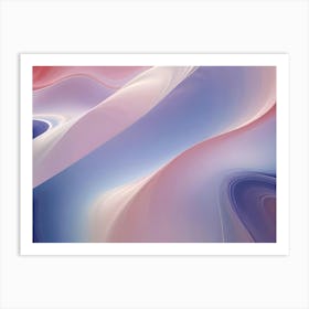 Abstract Background With Smooth, Flowing Waves In Shades Of Pink, Purple And Blue, Creating A Sense Of Elegance And Movement Art Print