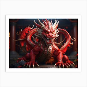 Chinese Red Dragon 5 Art Print