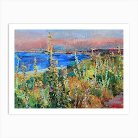 Mallows by the sea Art Print