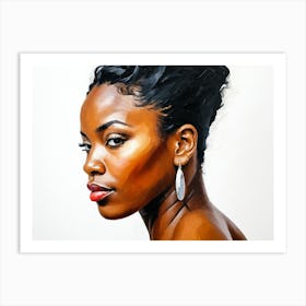 Side Profile Of Beautiful Woman Oil Painting 173 Art Print