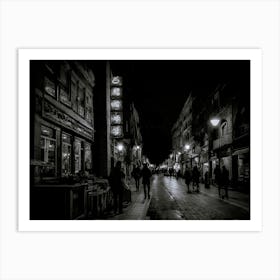 Black And White Night Scene Art Print