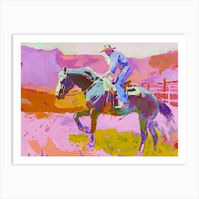 Neon Cowboy In Colorado Painting Art Print