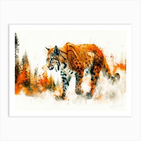 Wild Cat Running - Wildcat Hunter Art Print