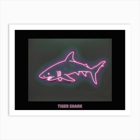 Neon Pink Tiger Shark Poster 3 Art Print