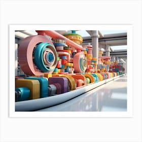 A Colourful Factory Art Print