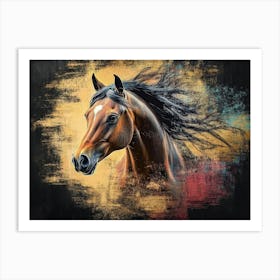 Horse Animal Abstract Painting Art Print