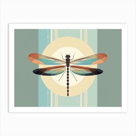 Dragonfly Blue Eyed Darner Aeshna Illustration Minimal 3 Art Print