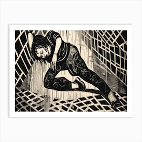 Woman In A Cage Art Print