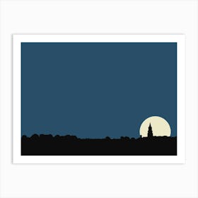 Berwick upon tweed night silhouette landscape 1 Art Print