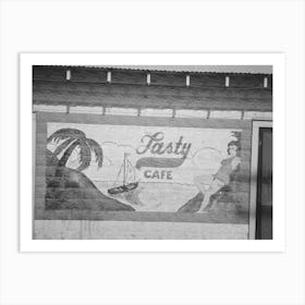 Sign On Side Of Restaurant, New Iberia, Louisiana By Russell Lee Art Print