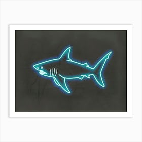 Neon Blue Common Thresher Shark 3 Art Print