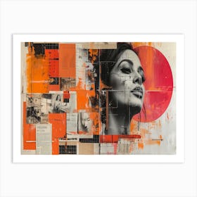 Analog Fusion: A Tapestry of Mixed Media Masterpieces Sunshine' Art Print