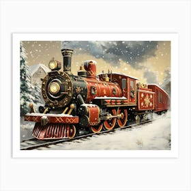 Christmas Train 4 Art Print