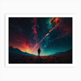 Man Standing In The Desert Art Print