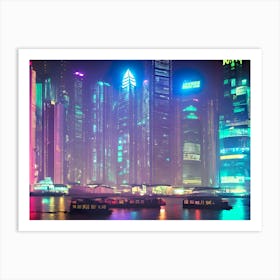 Night In Hong Kong Art Print