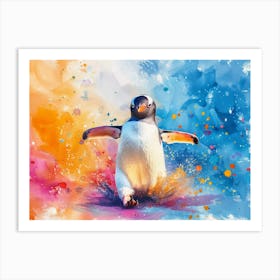 Surfing Penguins Art Print