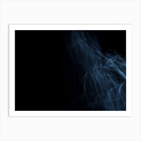 Glowing Abstract Curved Light Blue And White Lines Art Print