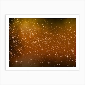 Shades Of Gold Shining Star Background Art Print