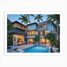 Villa On The Beach Art Print