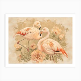 Floral Animal Illustration Flamingo 2 Art Print