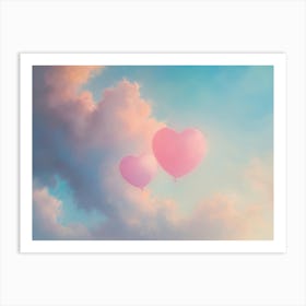 Heart Balloons In The Sky 1 Art Print