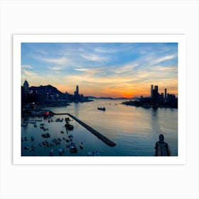 Dusk from Causeway Bay, Victoria Harbour, Hong Kong Art Print