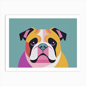 Bulldog Portrait Illustration Art Print