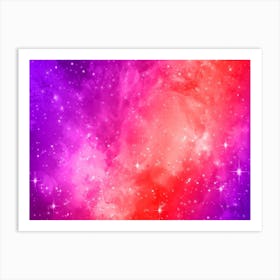 Bright Sunset Galaxy Space Background Art Print