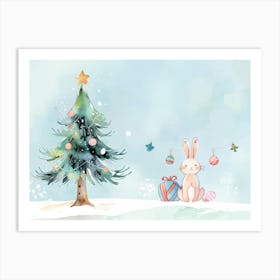 Watercolor Christmas Tree Art Print