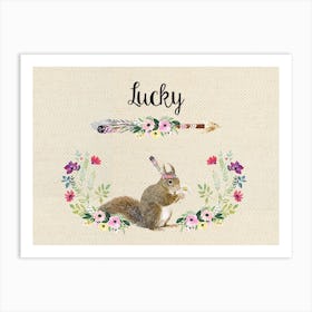 Lucky Squirrel Art Print