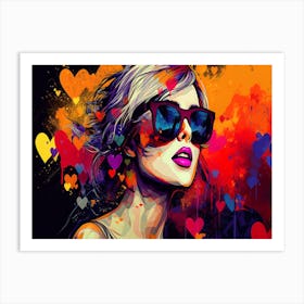 Girl In Sunglasses 3 Art Print