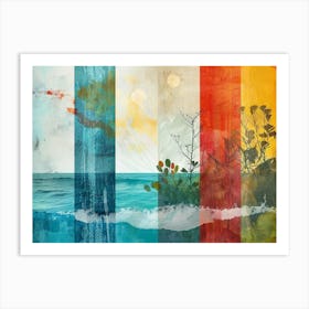 Multicoloured Scenery, Abstract Landscape Art Print