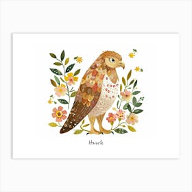 Little Floral Hawk 1 Poster Art Print