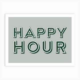 Happy Hour Sage Green Art Print