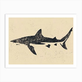 Zebra Shark Silhouette 5 Art Print