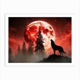 Capture A Hyperrealistic Image Of A Lone Wolf Silh (2) 1 Art Print