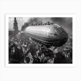 Steampunk airship 4 Art Print