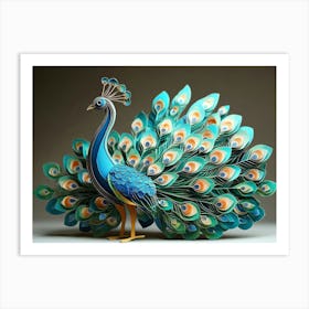 3d Peacock 1 Art Print